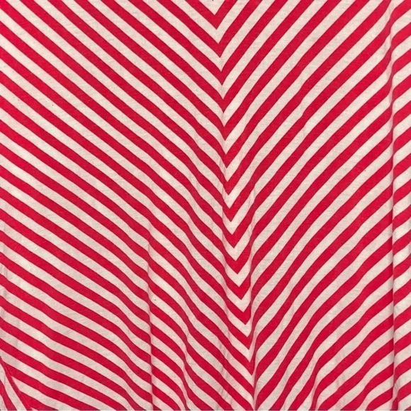 Apt‎ 9 3X Top Shirt Red White Striped Sleeveless V Neck Asymmetrical Stretch - Picture 2 of 7